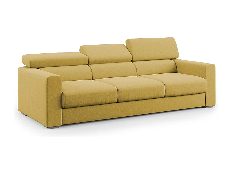 Dylan 3-Sitzer-Sofa mit Bettkastenauszug aus wasserfestem Baumwollartigem Stoff T13 240 cm gelb