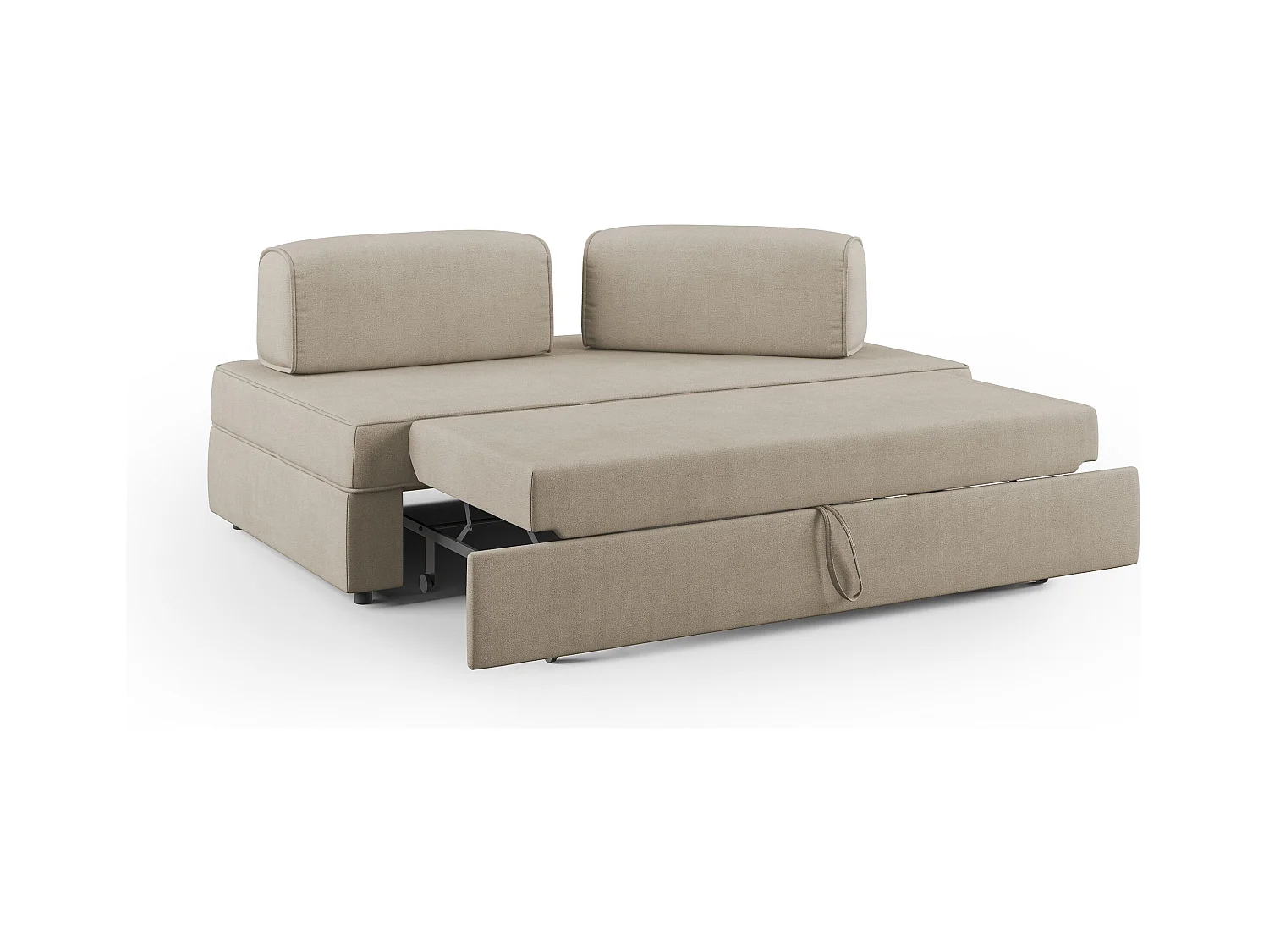 Liberty Canapé avec pouf amovible et dossier amovible en tissu imperméable T02 180 cm beige