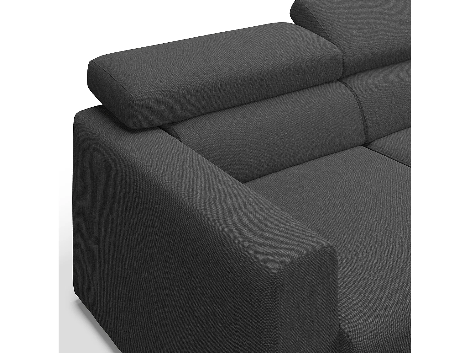 Dylan 3-Sitzer-Sofa mit Bettkastenauszug aus wasserfestem Baumwollartigem Stoff T13 240 cm anthrazit