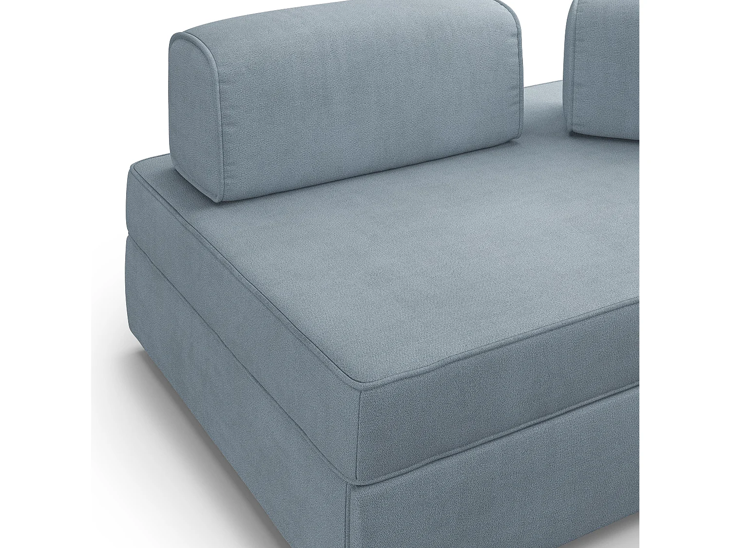 Liberty Sofa ohne ausziehbarer Ottomane mit beweglichen Rückenlehnen aus weichem wasserfestem Stoff T02 160 cm baby blau