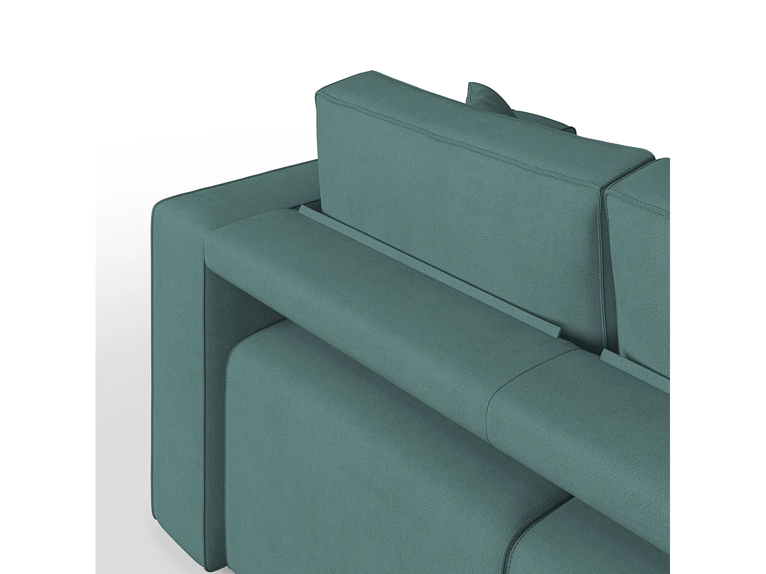 Morfeo Sofá con asiento extraíble en tela impermeable 245 cm Azul Petróleo