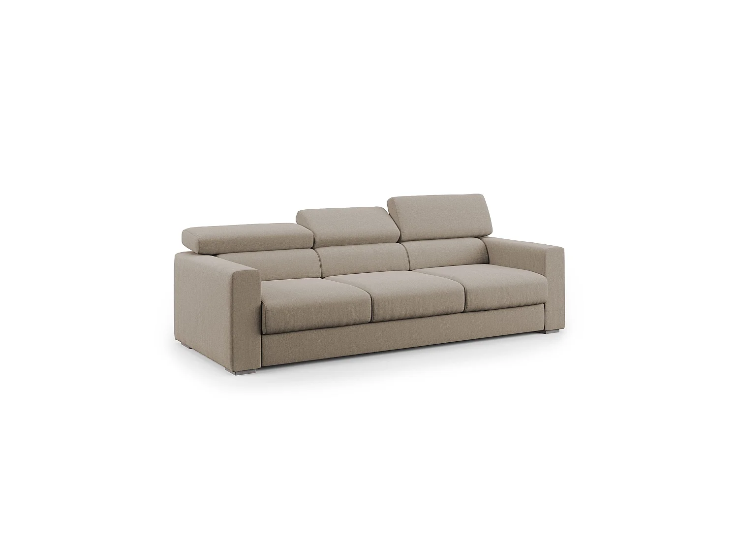Dylan Divano a 3 sedute con estraibile a cassettone in tessuto simil cotone impermeabile T13 240 cm beige