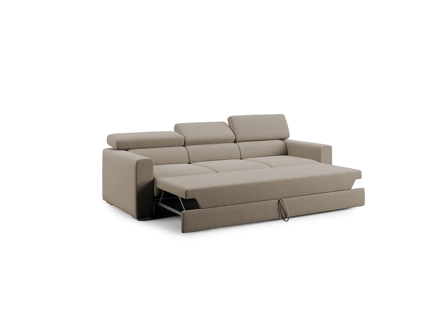 Dylan Divano a 3 sedute con estraibile a cassettone in tessuto simil cotone impermeabile T13 240 cm beige