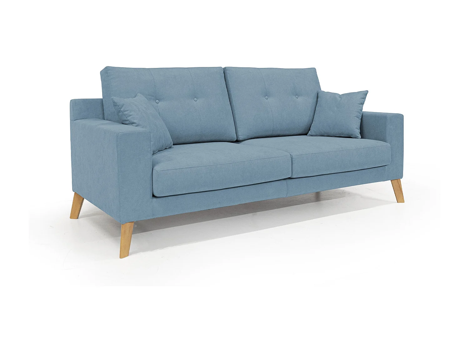 Danish modernes Sofa aus weichem, wasserfestem Stoff T02 166 cm baby blau