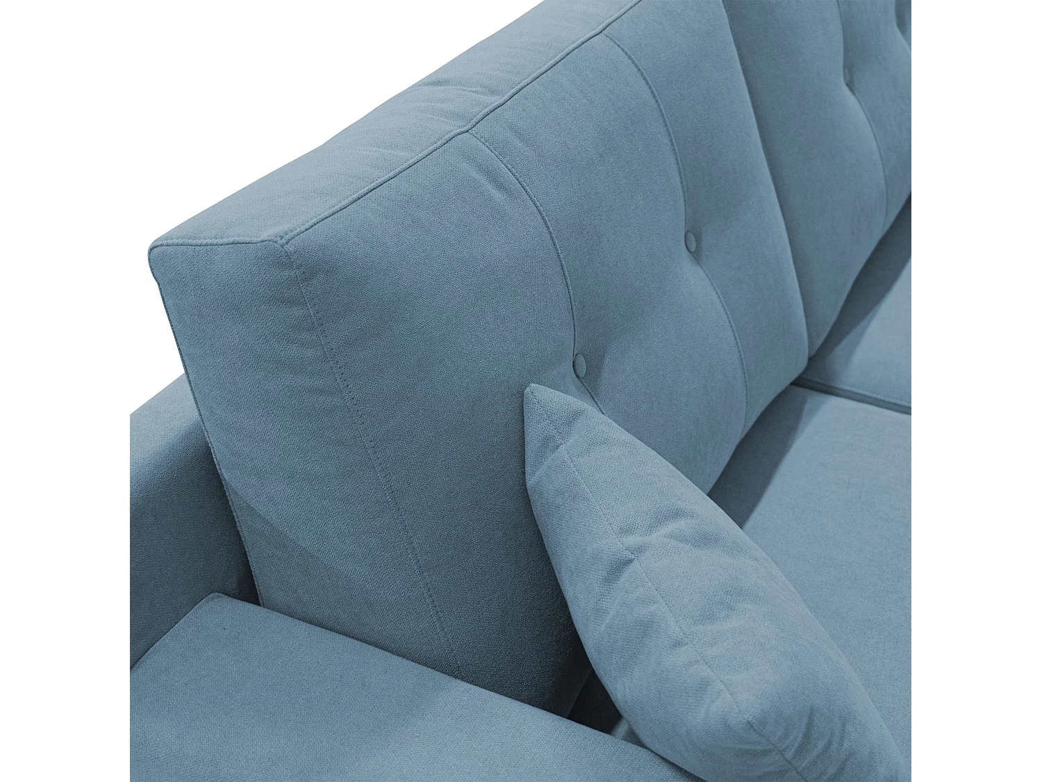 Danish modernes Sofa aus weichem, wasserfestem Stoff T02 166 cm baby blau