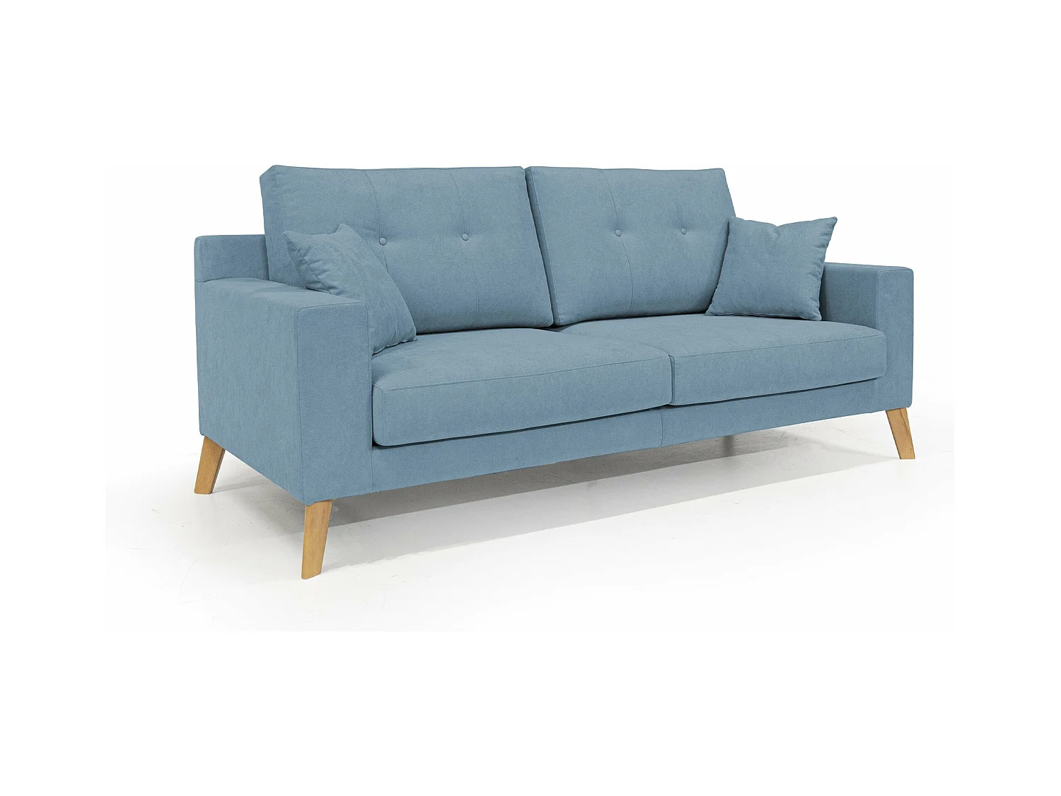 Danish Canapé moderne en tissu doux imperméable T02 166 cm bleu pastel