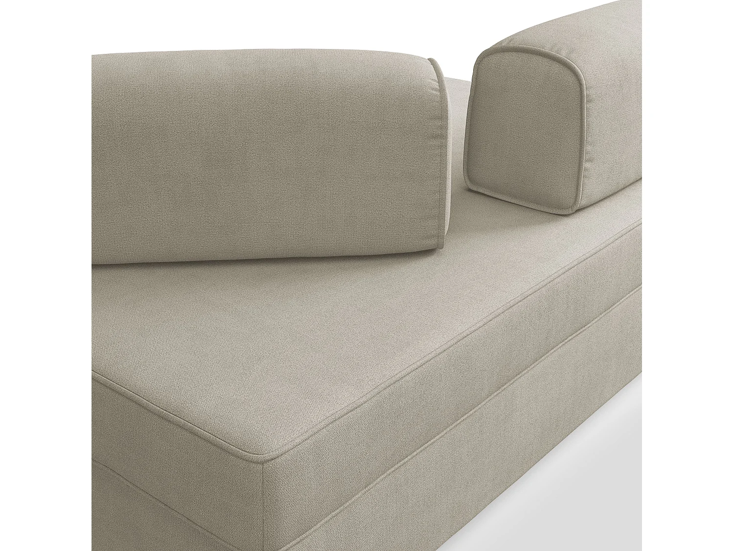 Liberty Sofa ohne ausziehbarer Ottomane mit beweglichen Rückenlehnen aus weichem wasserfestem Stoff T02 180 cm creme