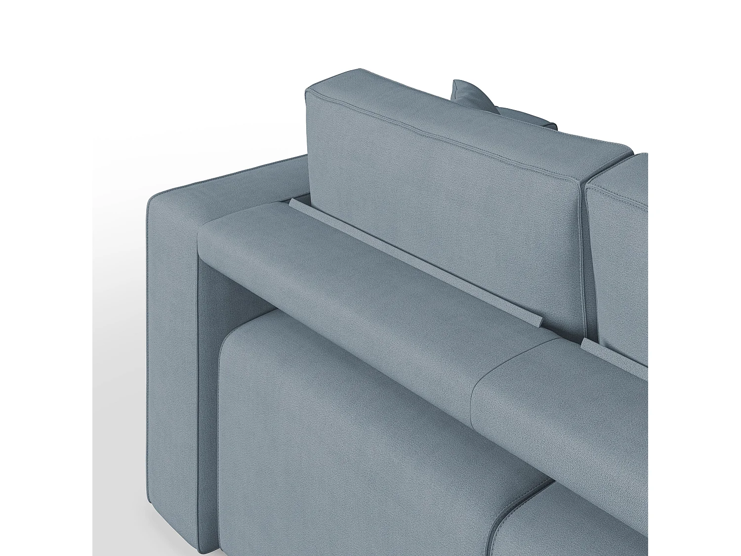 Morfeo Sofá con asiento extraíble en tela impermeable 245 cm Azul Claro