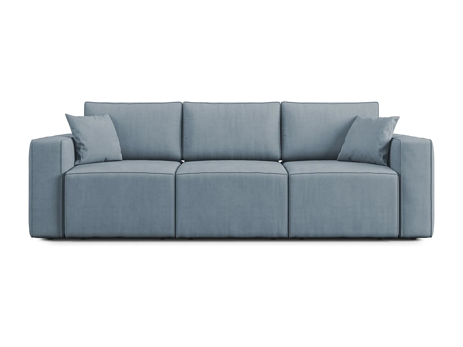Morfeo Sofa mit 3 asuziehbaren Sitzen aus weichem wasserfestem Stoff T02 245 cm baby blau
