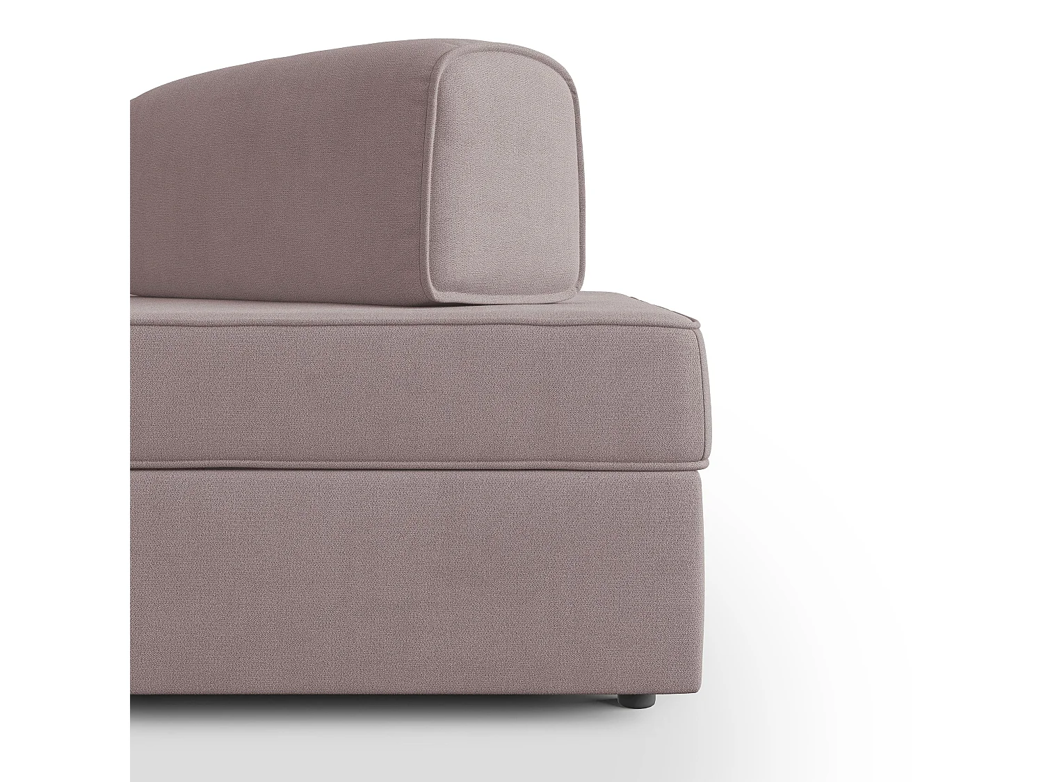 Liberty Divano con pouf estraibile e schienali movibili in tessuto morbido impermeabile T02 200 cm rosa