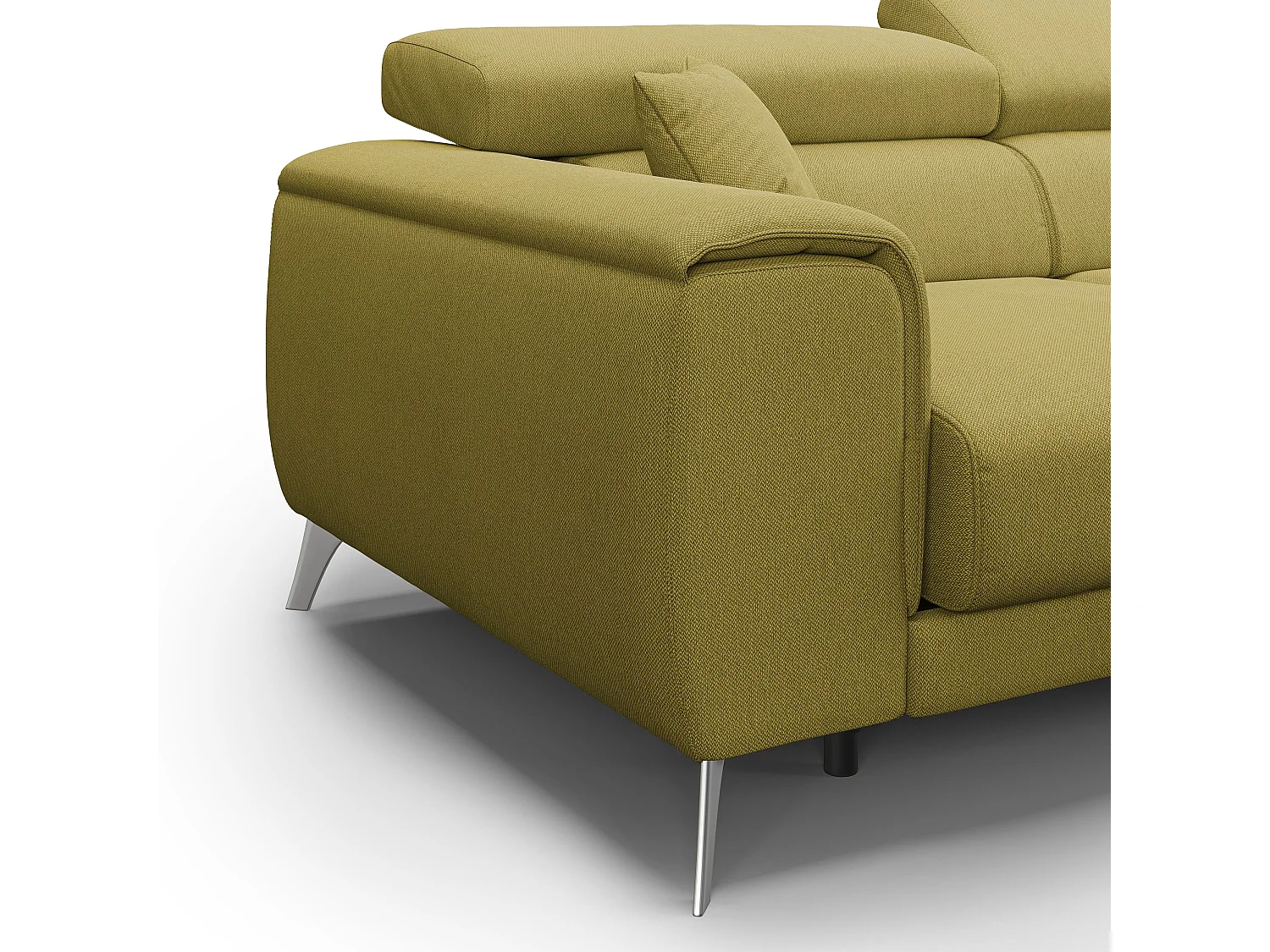 Fusion Ecksofa mit Schiebesitzen aus weichem, abwaschbarem Stoff T05 260 cm rechts gelb