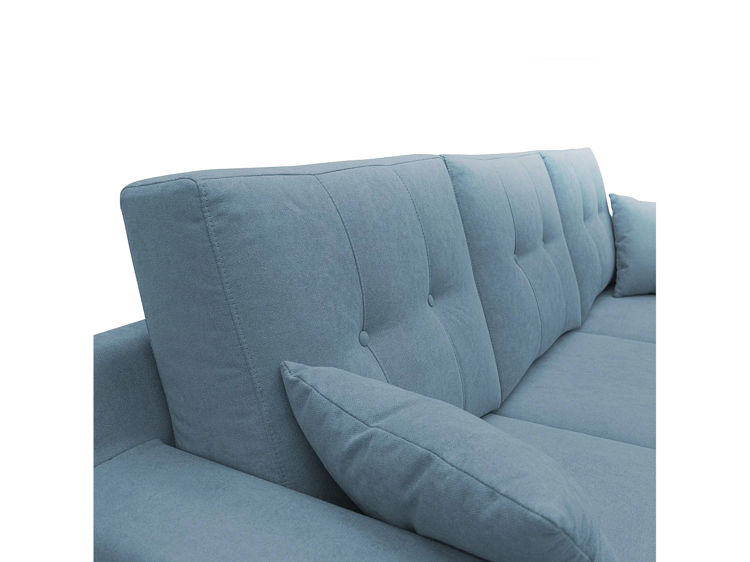 Danish Canapé d'angle moderne reversible en tissu doux imperméable T02 237 cm bleu pastel