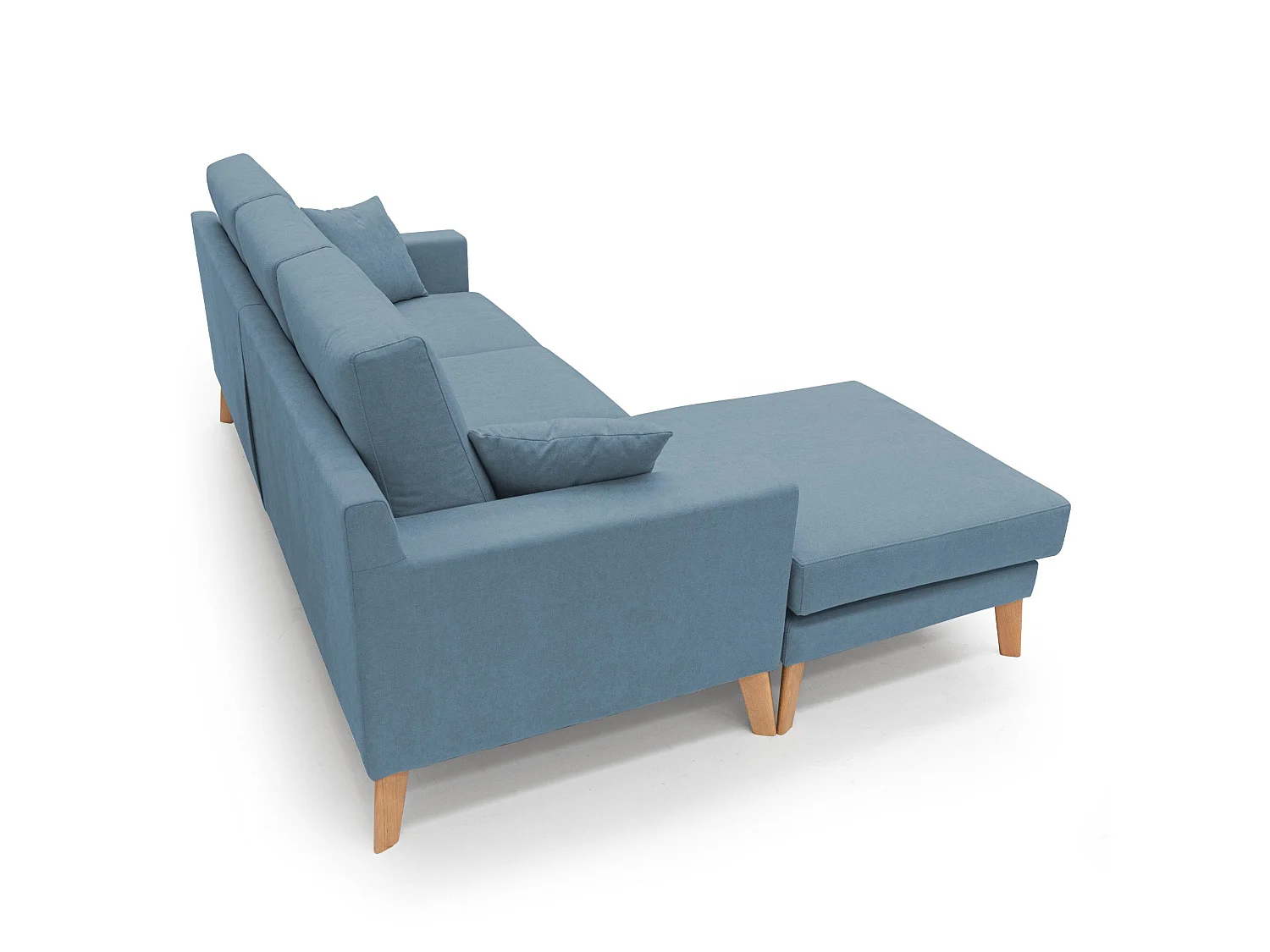 Danish Sofá rinconero moderno reversible de tela suave e impermeable 237 cm Azul Claro