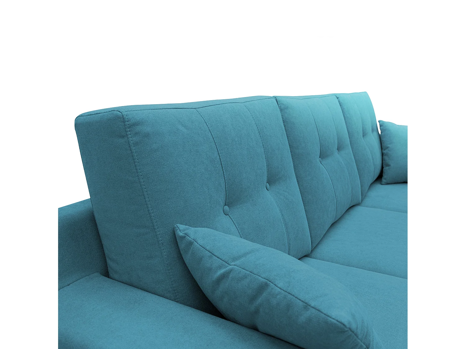 Danish Sofá rinconero moderno reversible de tela suave e impermeable 237 cm Azul Claro