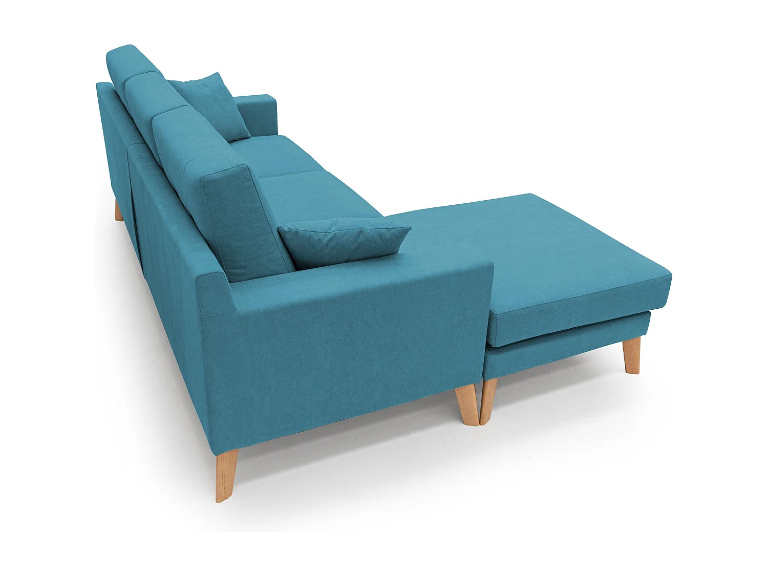 Danish Sofá rinconero moderno reversible de tela suave e impermeable 237 cm Azul Claro