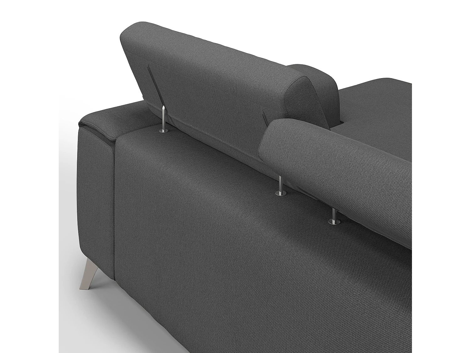 Fusion Ecksofa mit Schiebesitzen aus weichem, abwaschbarem Stoff T05 260 cm links anthrazit