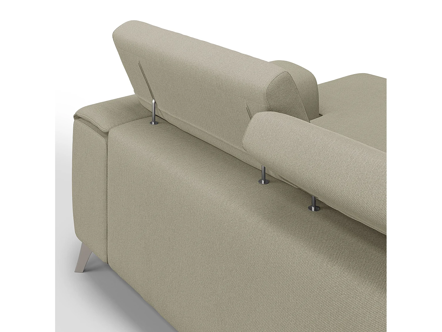 Fusion Canapé d'angle avec assises amovibles en tissu doux antitache T05 260 cm Gauche creme
