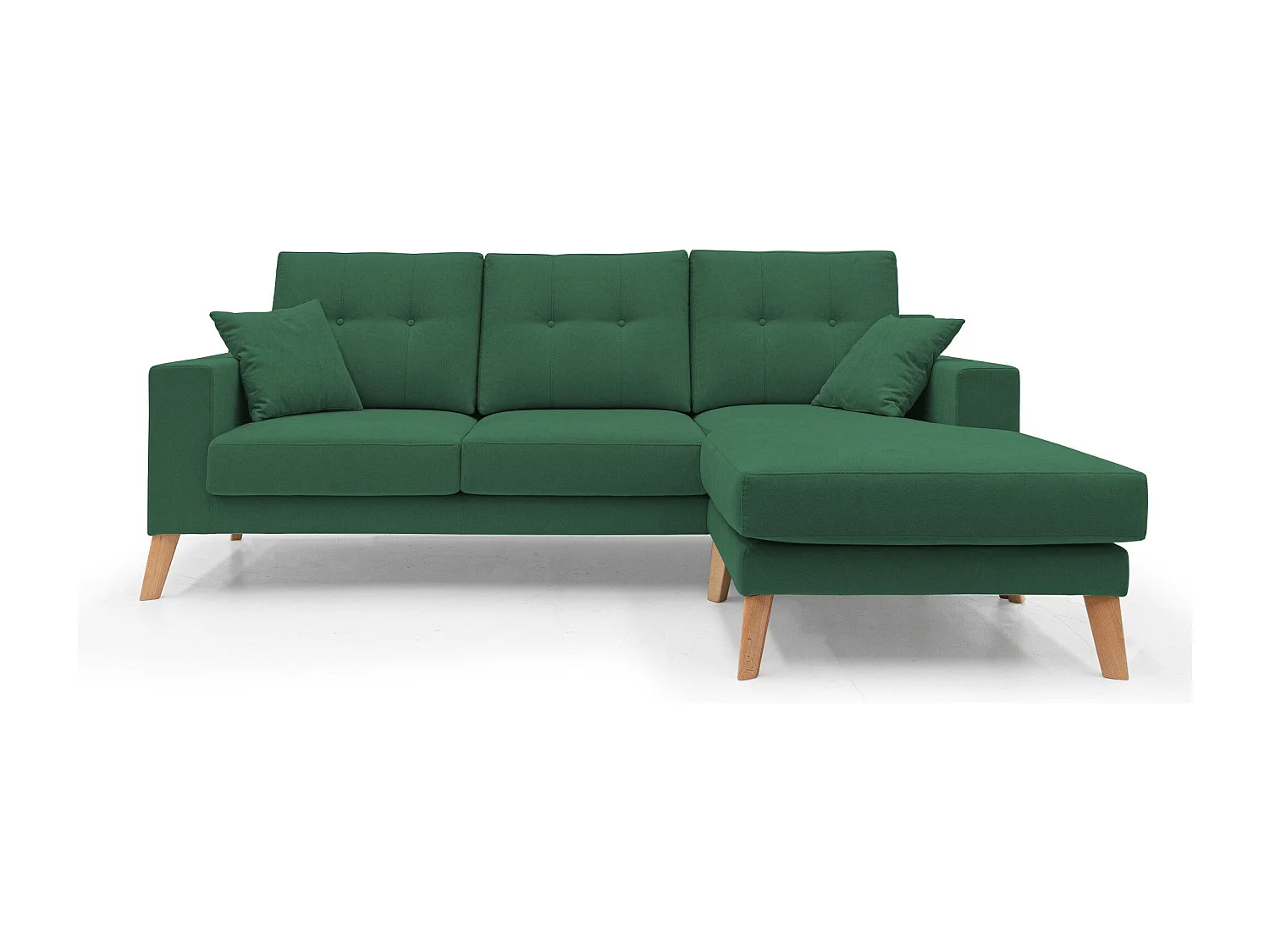 Danish Sofá rinconero moderno reversible de tela suave e impermeable 237 cm Verde