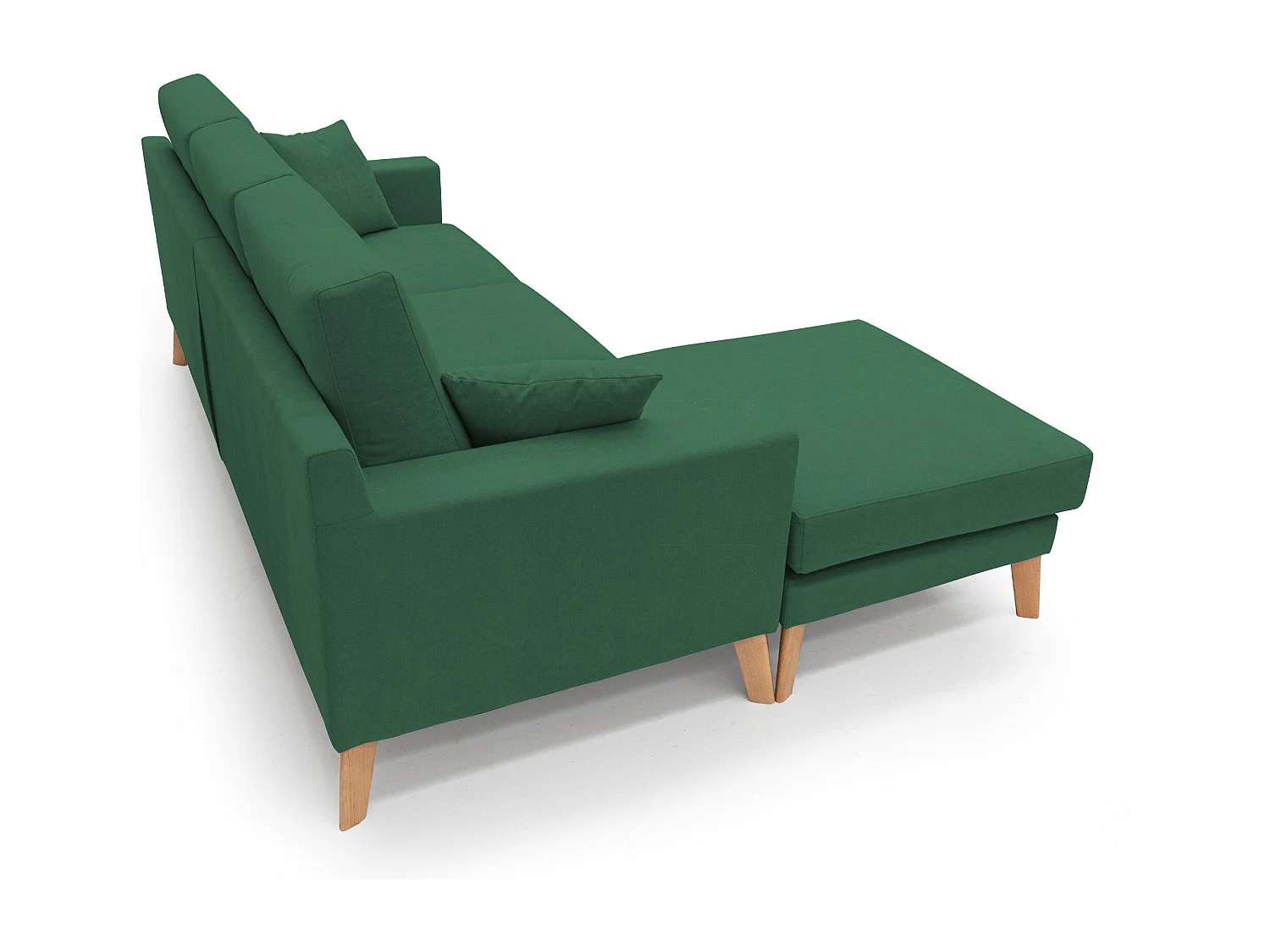 Danish Sofá rinconero moderno reversible de tela suave e impermeable 237 cm Verde