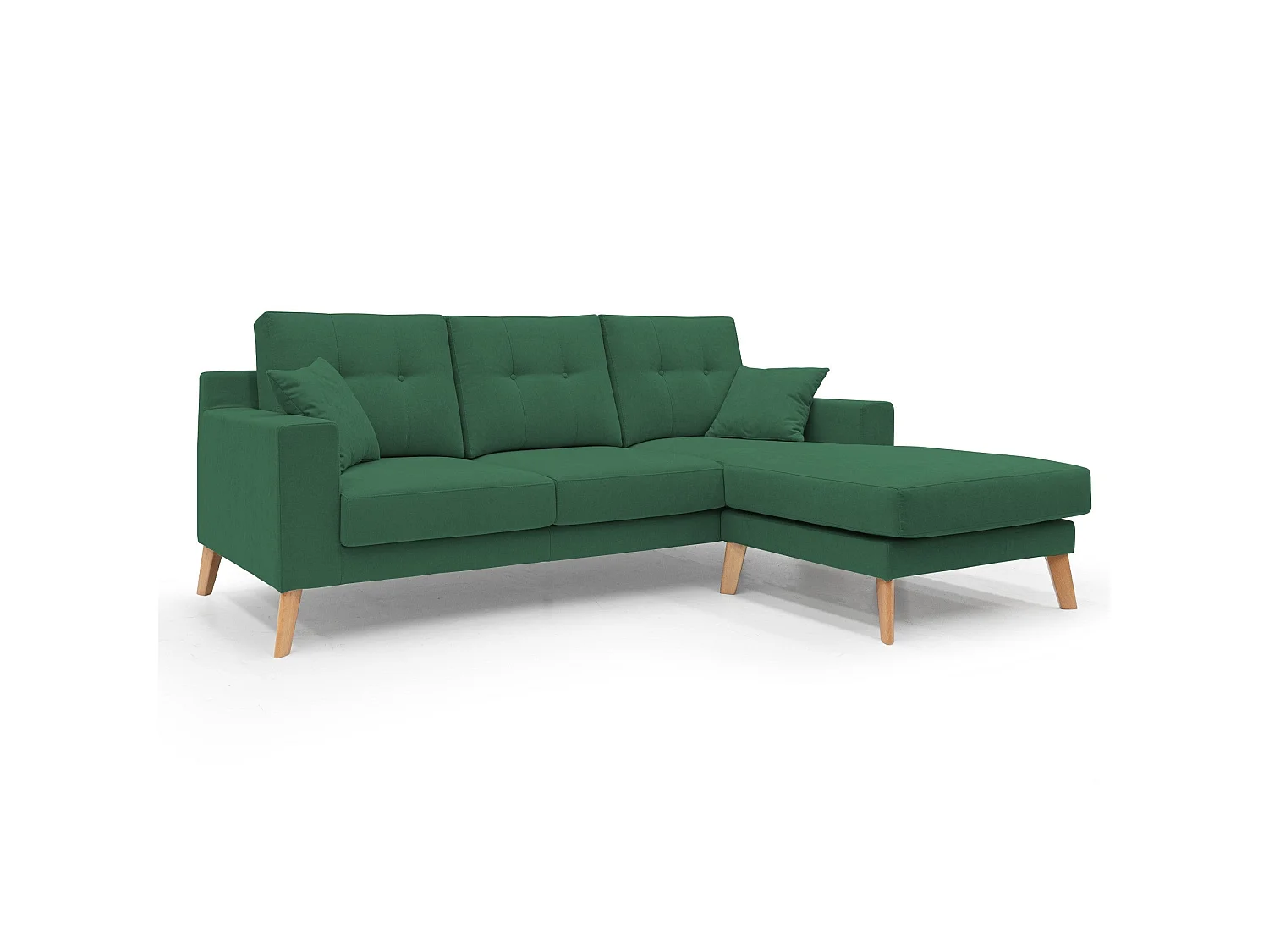 Danish Divano angolare REVERSIBILE in tessuto morbido impermeabile T02 237 cm verde