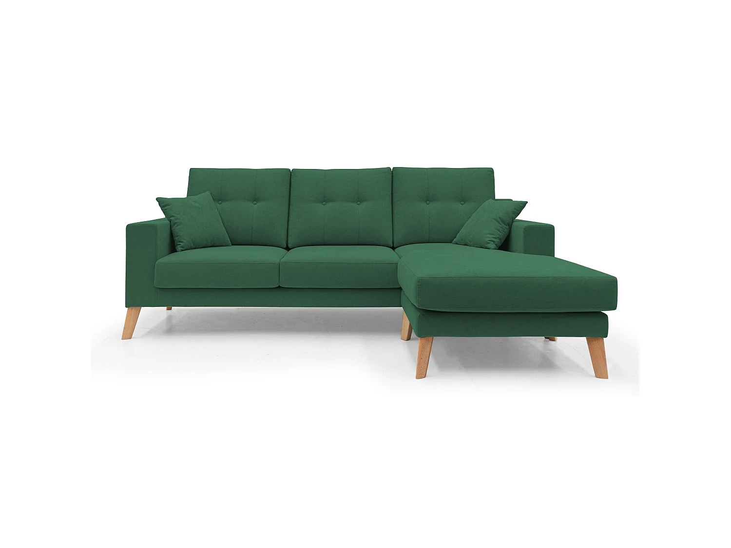 Danish Divano angolare REVERSIBILE in tessuto morbido impermeabile T02 237 cm verde