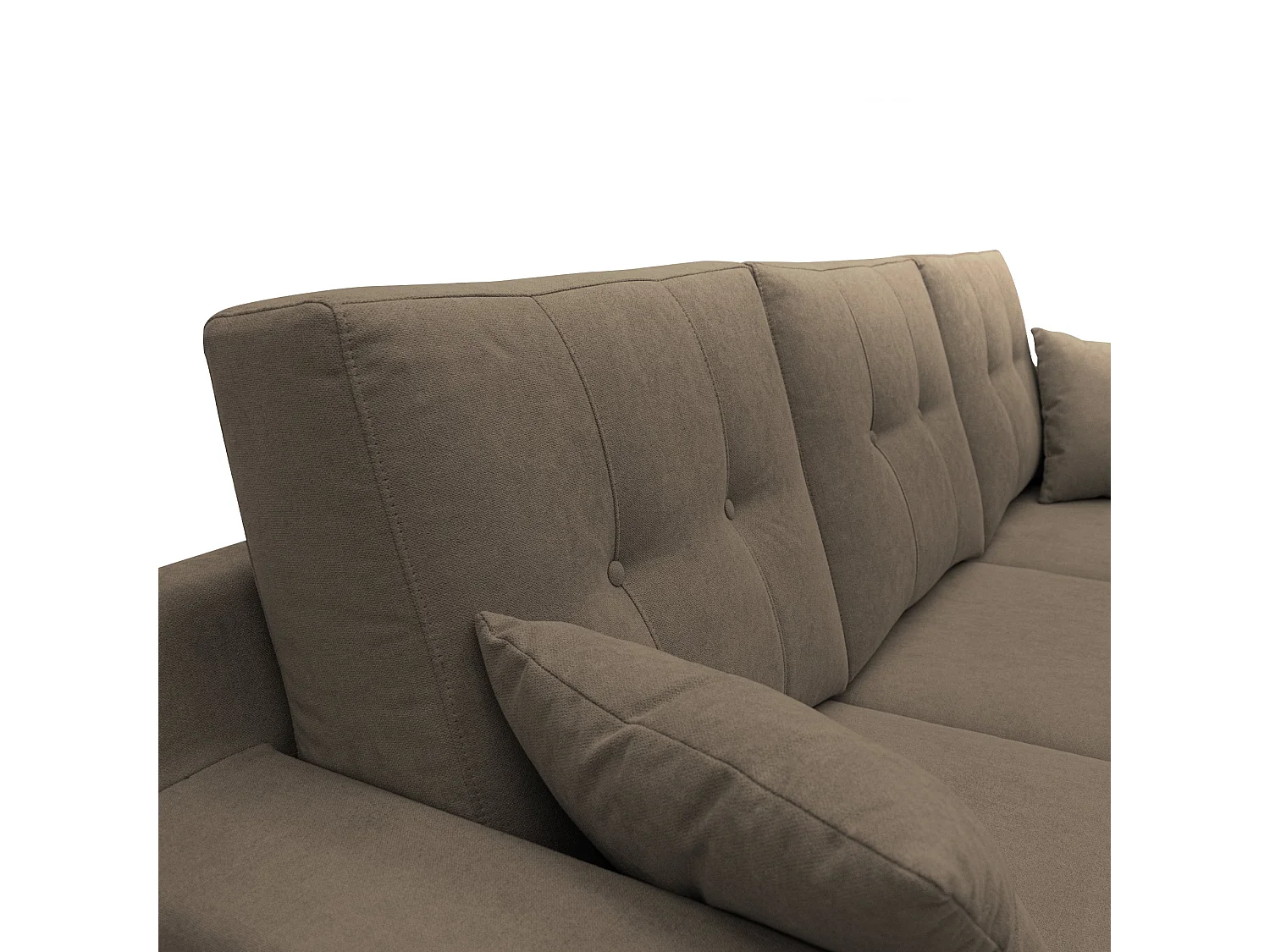 Danish Canapé d'angle moderne reversible en tissu doux imperméable T02 237 cm brun