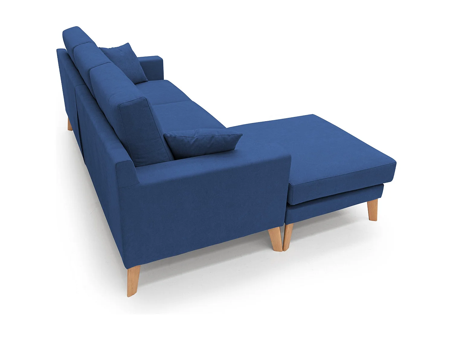 Danish Sofá rinconero moderno reversible de tela suave e impermeable 237 cm Azul