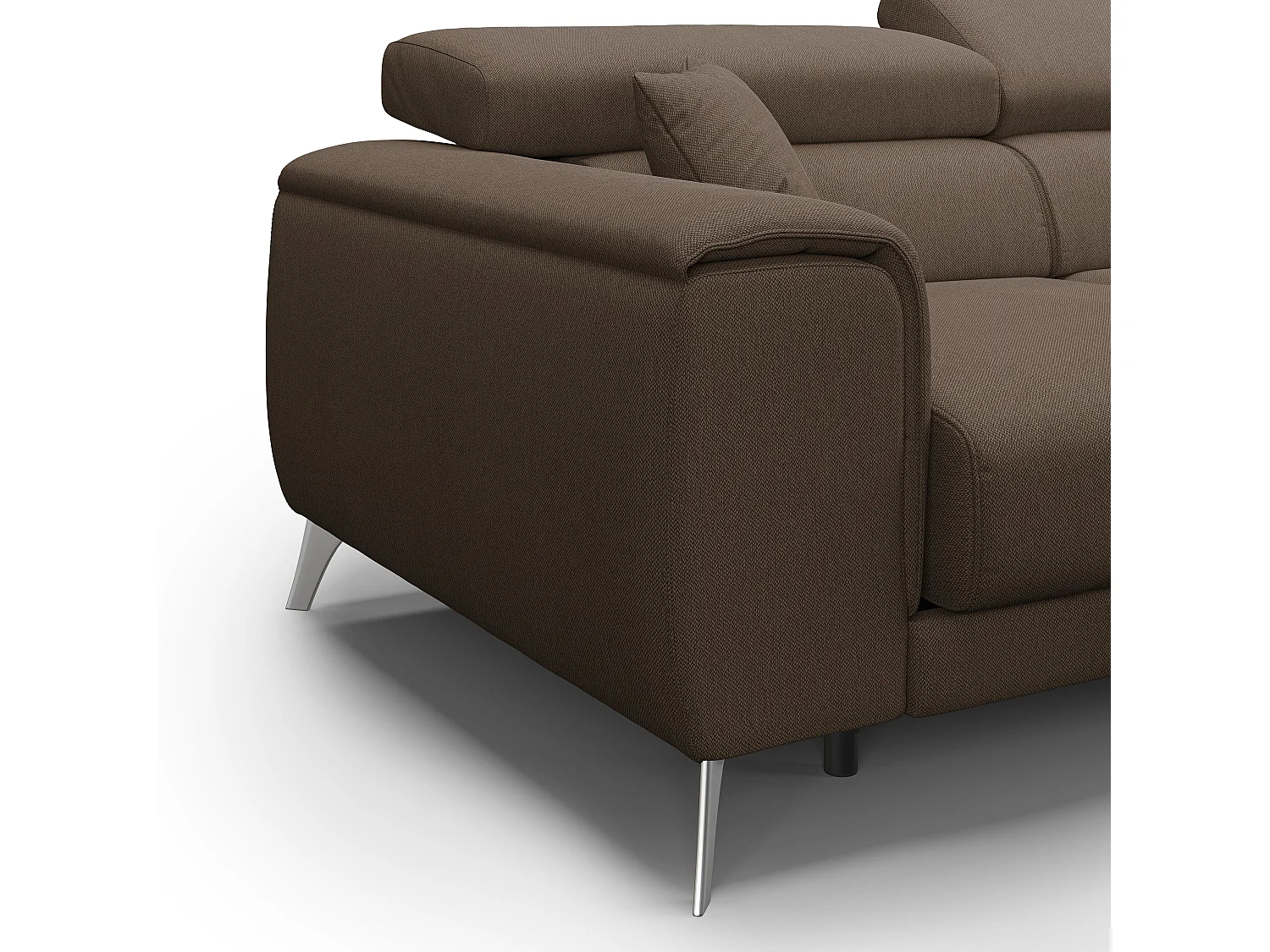 Fusion Divano angolare con sedute scorrevoli in tessuto morbido smacchiabile T05 260 cm Destro marrone