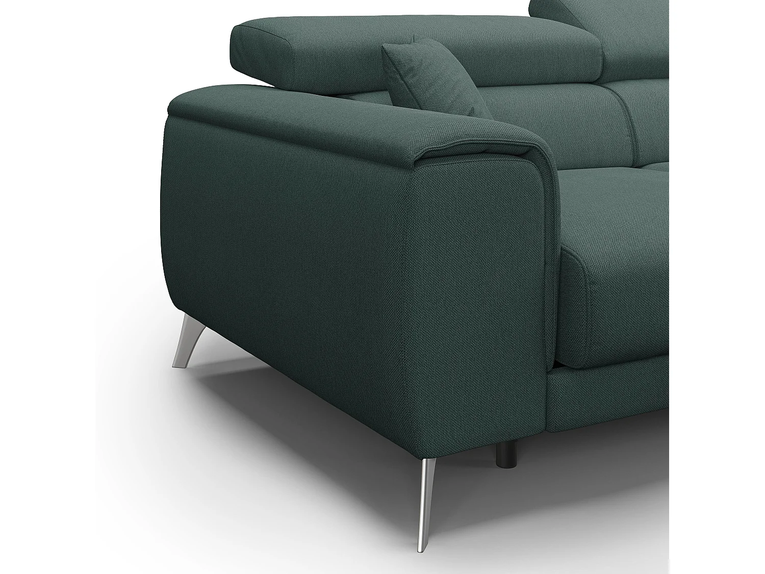 Fusion Divano angolare con sedute scorrevoli in tessuto morbido smacchiabile T05 260 cm Destro verde