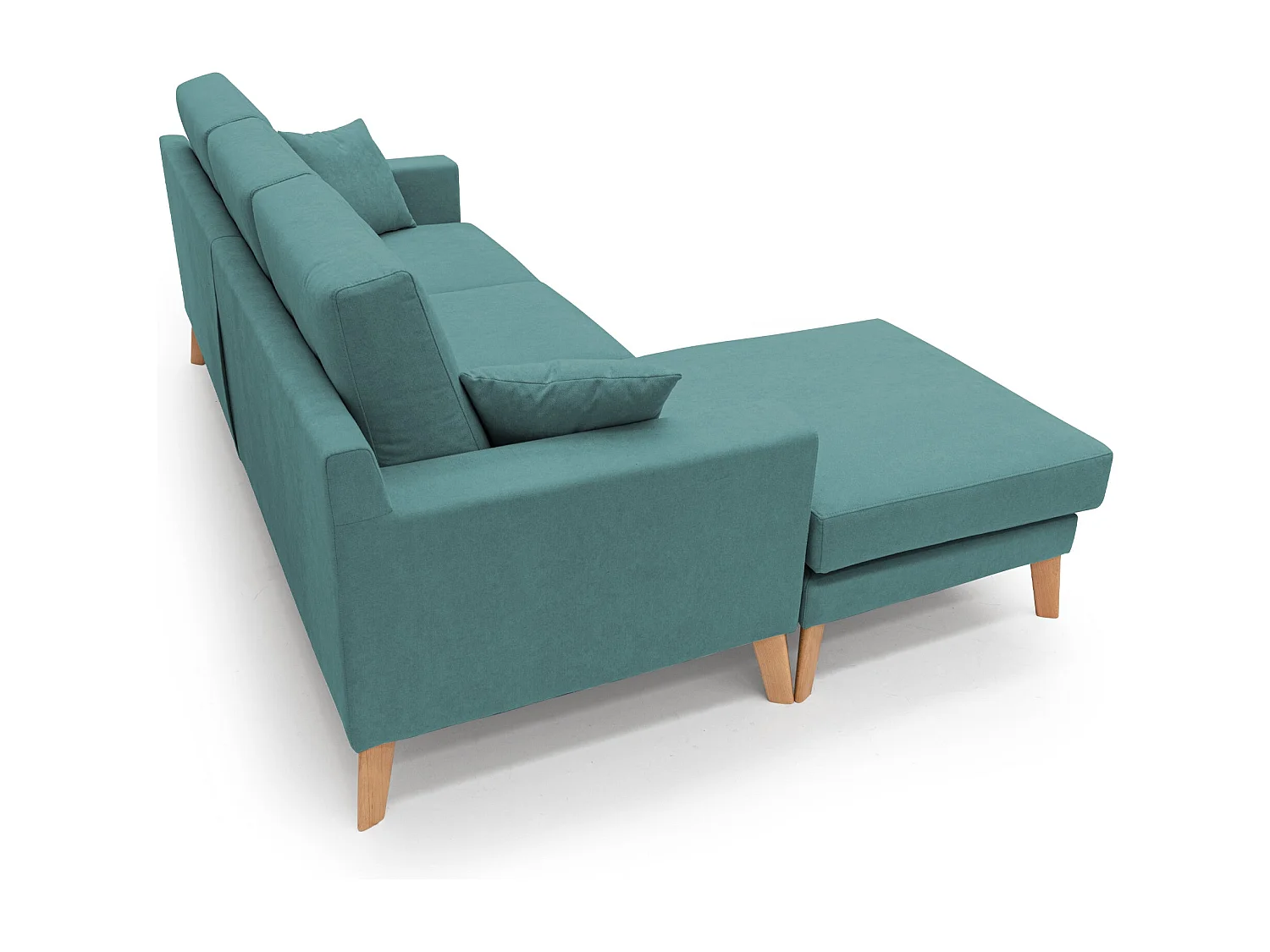 Danish Sofá rinconero moderno reversible de tela suave e impermeable 237 cm Azul Petróleo