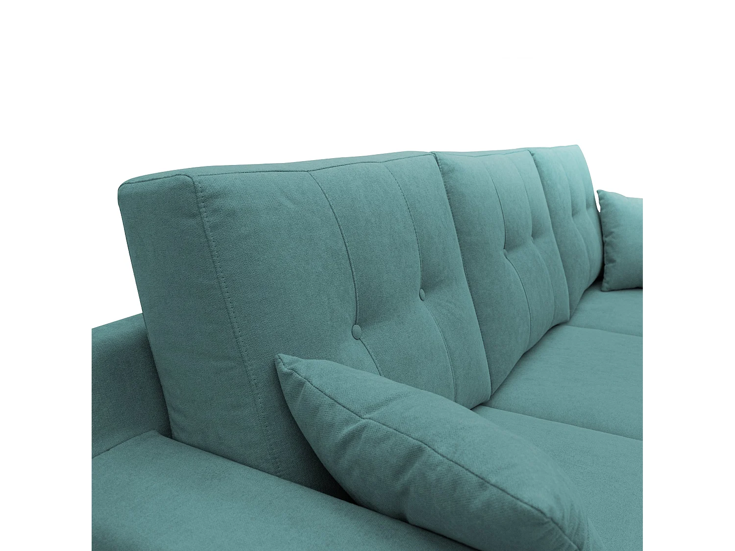 Danish Sofá rinconero moderno reversible de tela suave e impermeable 237 cm Azul Petróleo