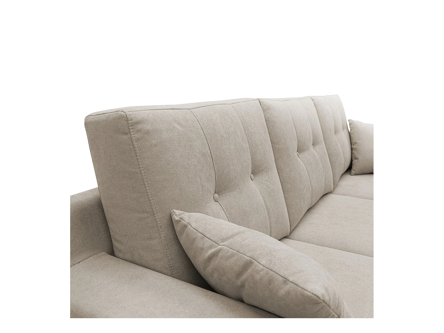 Danish Sofá rinconero moderno reversible de tela suave e impermeable 237 cm Beige