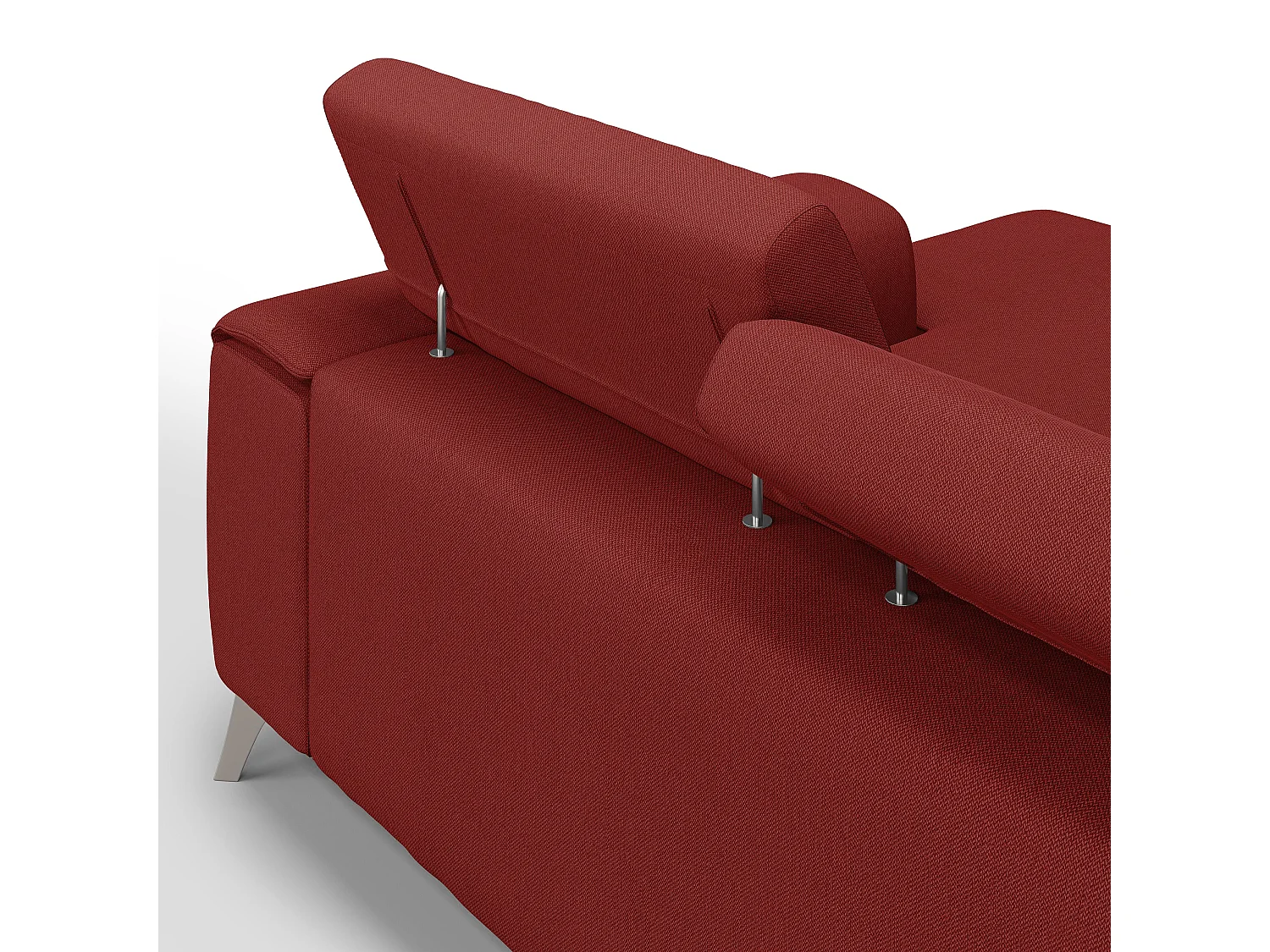 Fusion Sofá esquinero con asientos desmontables en tela suave antimanchas 260 cm Izquierdo Rojo