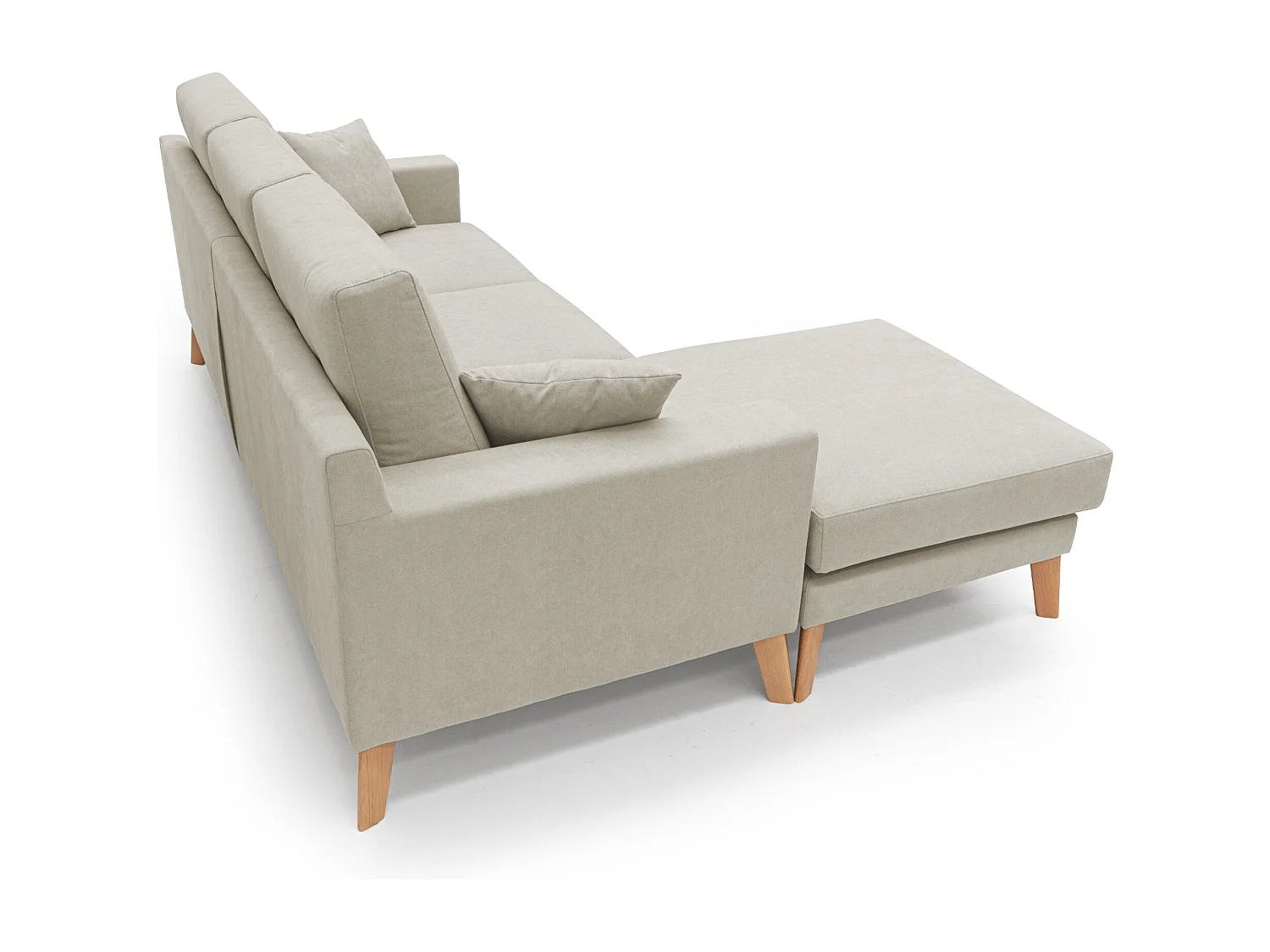 Danish Canapé d'angle moderne reversible en tissu doux imperméable T02 237 cm creme