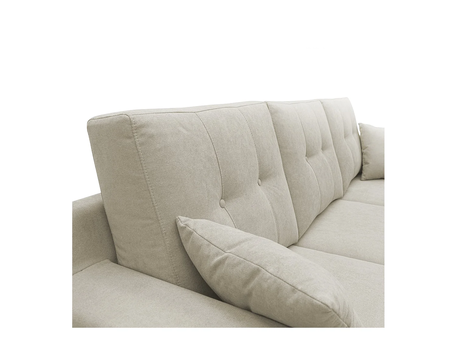 Danish Sofá rinconero moderno reversible de tela suave e impermeable 237 cm Crema