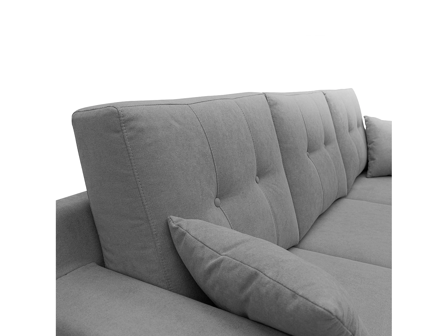 Danish Canapé d'angle moderne reversible en tissu doux imperméable T02 237 cm gris