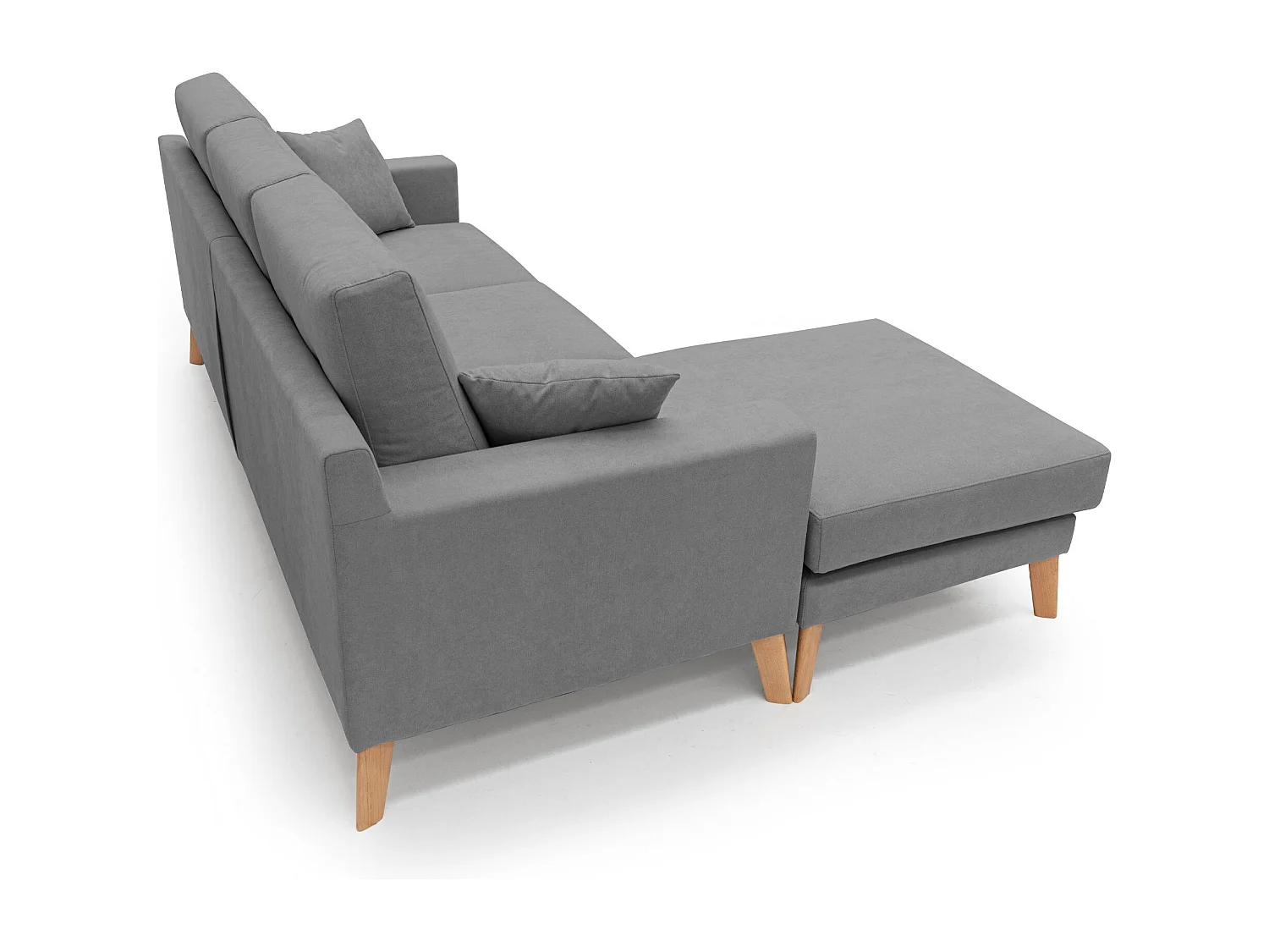 Danish Canapé d'angle moderne reversible en tissu doux imperméable T02 237 cm gris