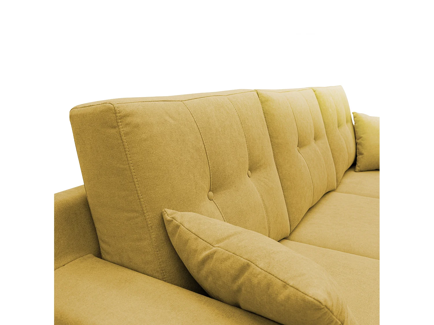 Danish Sofá rinconero moderno reversible de tela suave e impermeable 237 cm Amarillo