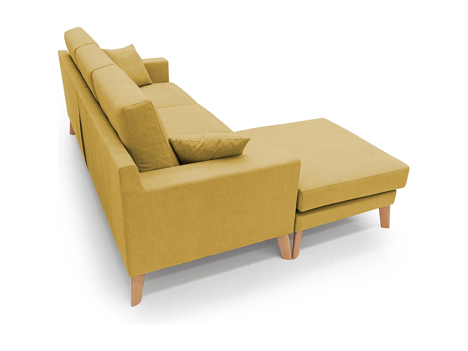 Danish Sofá rinconero moderno reversible de tela suave e impermeable 237 cm Amarillo