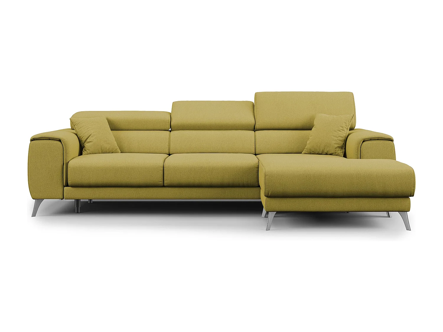 Fusion Ecksofa mit Schiebesitzen aus weichem, abwaschbarem Stoff T05 260 cm links gelb