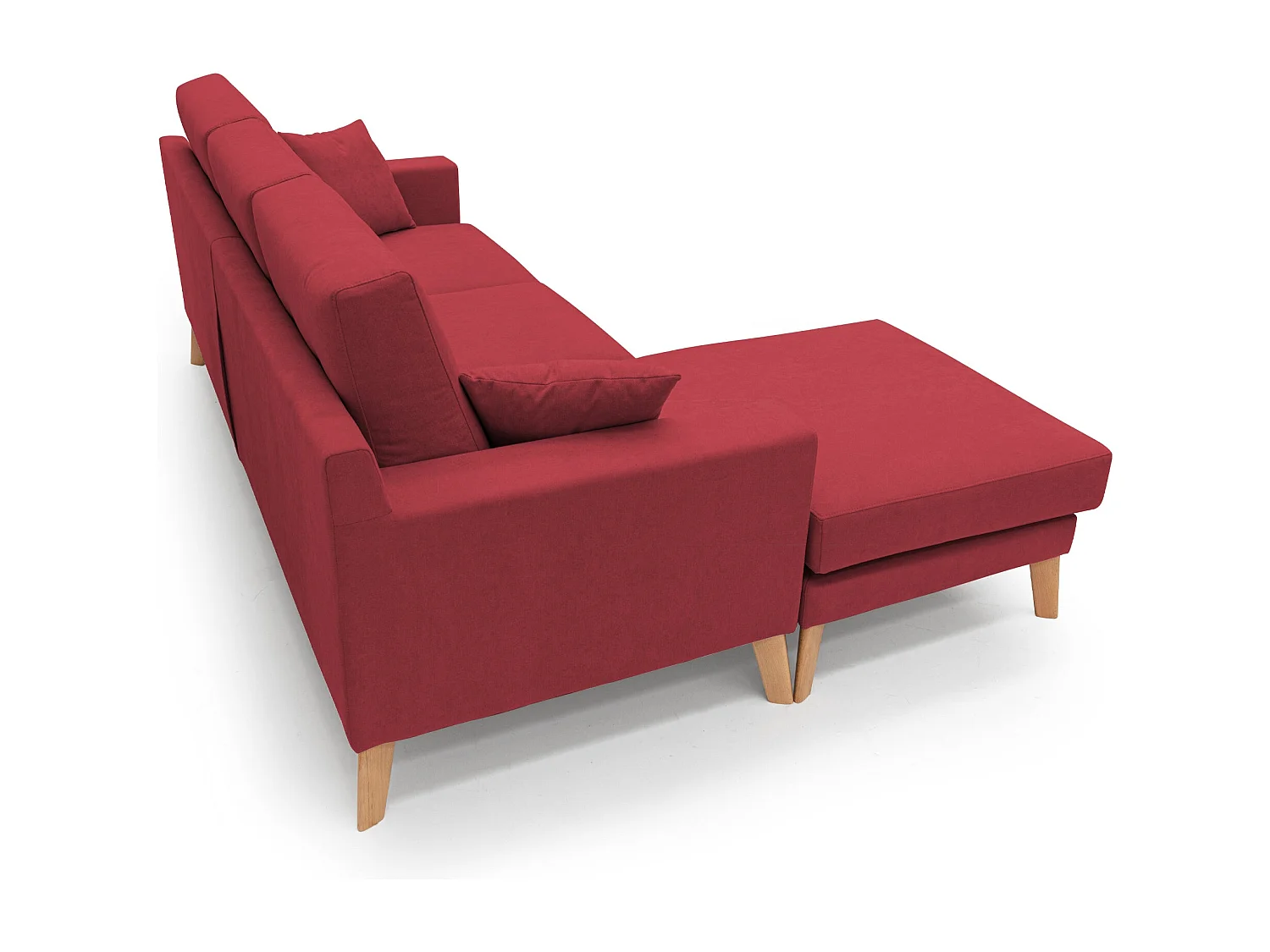 Danish Sofá rinconero moderno reversible de tela suave e impermeable 237 cm Rojo