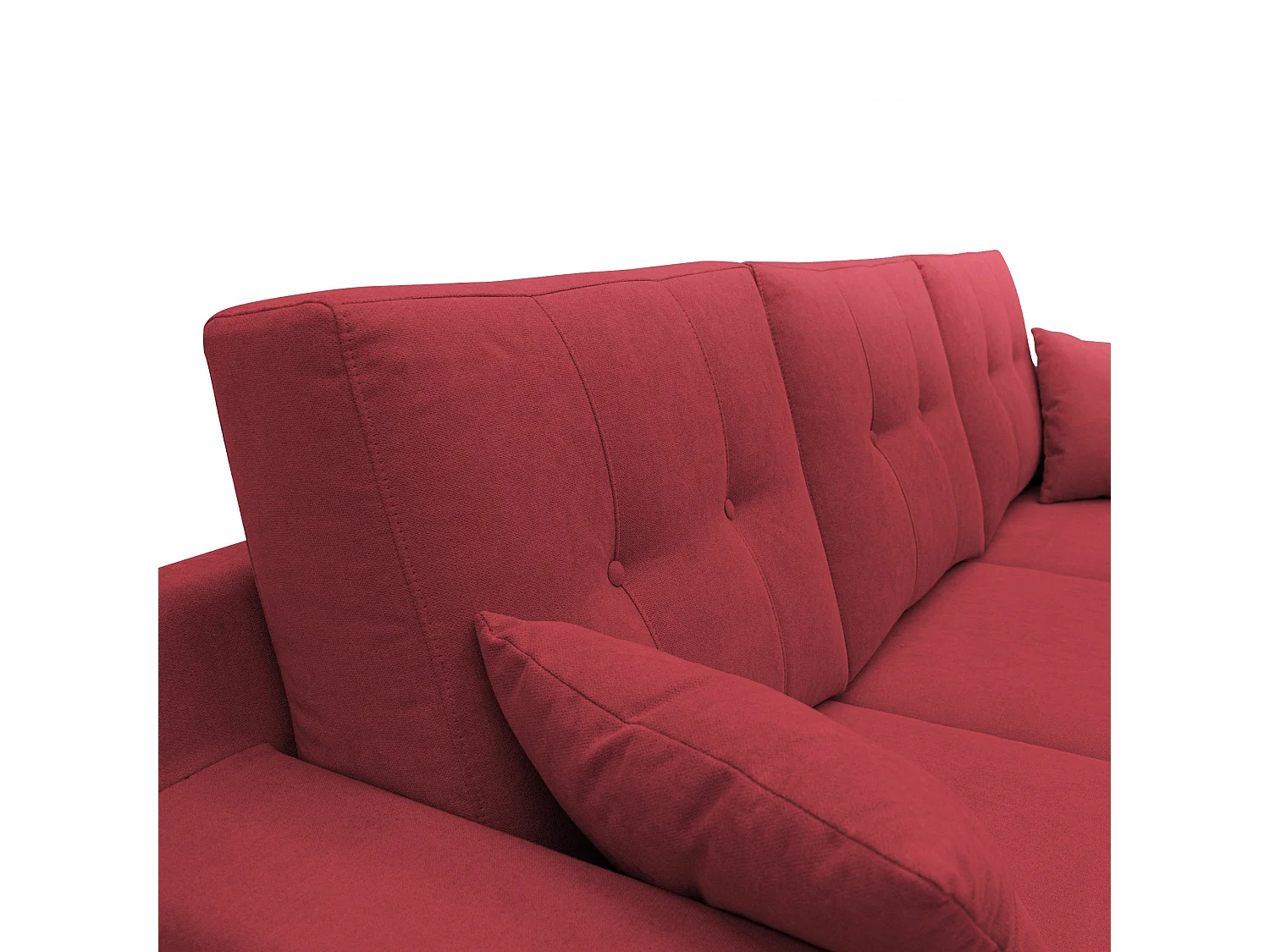 Danish Canapé d'angle moderne reversible en tissu doux imperméable T02 237 cm rouge