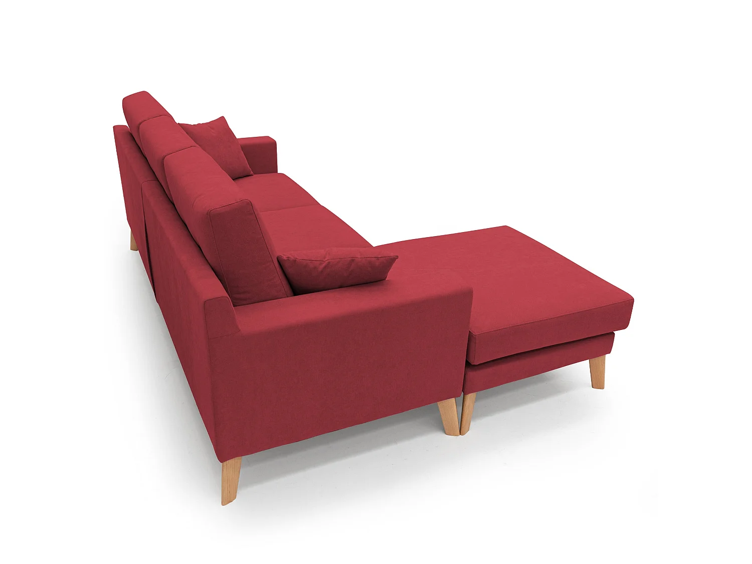 Danish Canapé d'angle moderne reversible en tissu doux imperméable T02 237 cm rouge