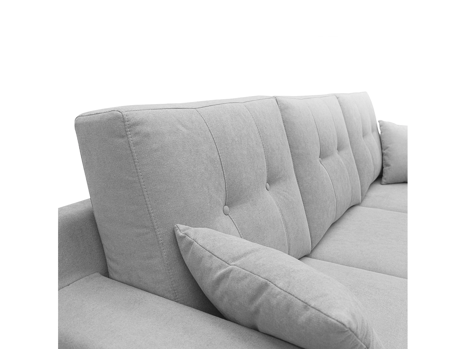 Danish Ecksofa mit verstellbarer Halbinsel aus weichem, wasserfestem Stoff T02 237 cm hellgrau