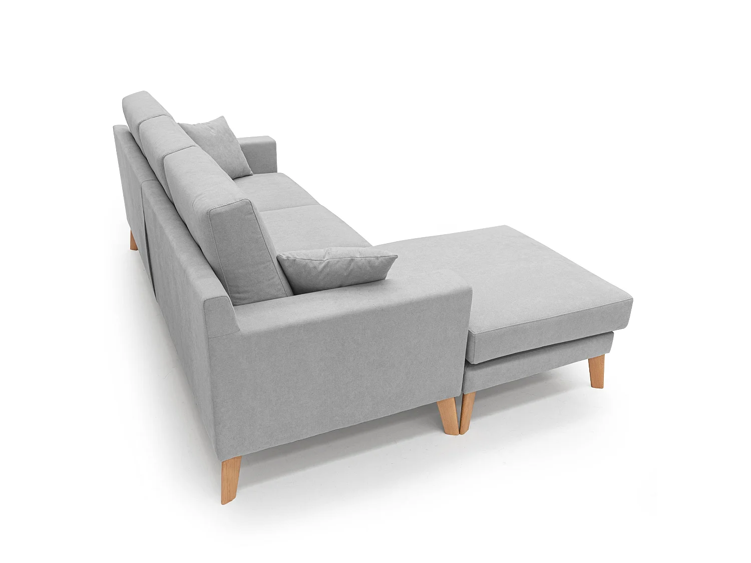 Danish Divano angolare REVERSIBILE in tessuto morbido impermeabile T02 237 cm grigio chiaro
