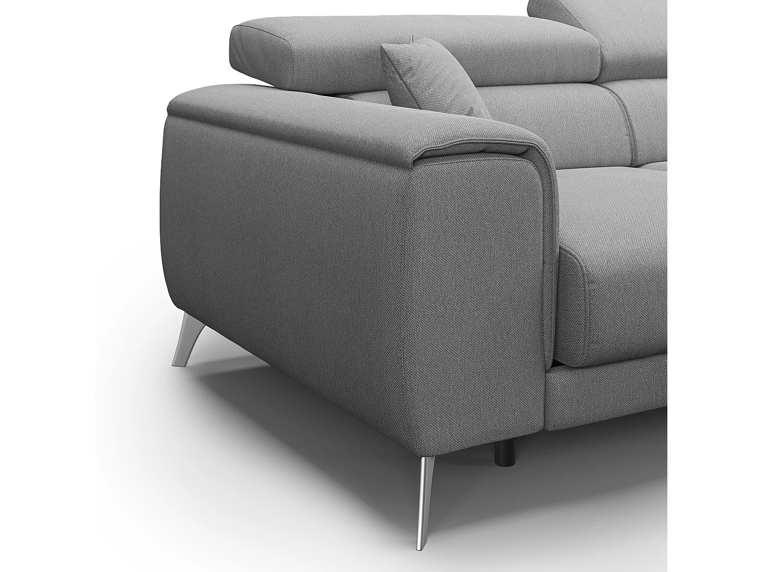 Fusion Ecksofa mit Schiebesitzen aus weichem, abwaschbarem Stoff T05 260 cm links grau