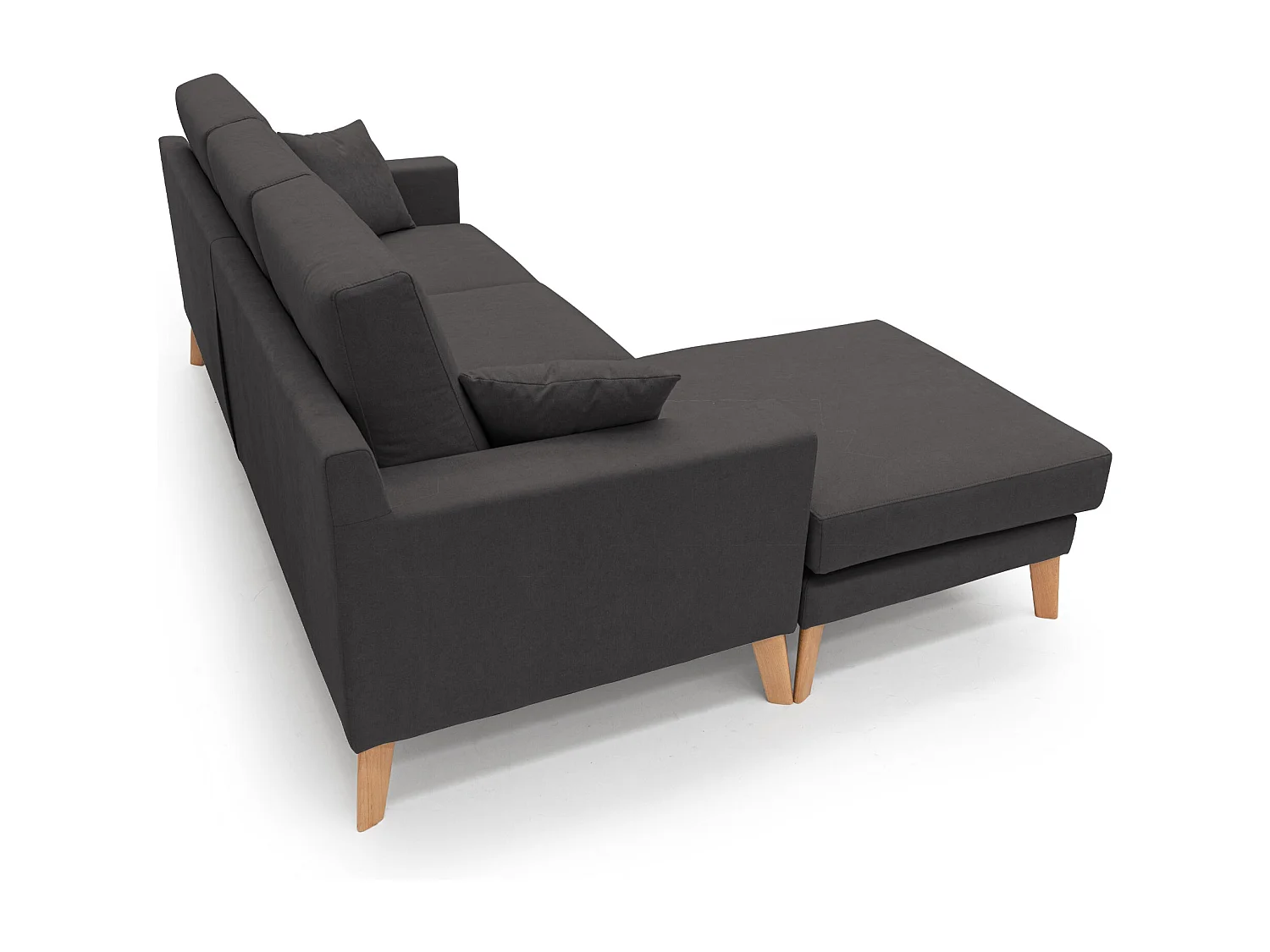 Danish Divano angolare REVERSIBILE in tessuto morbido impermeabile T02 237 cm nero