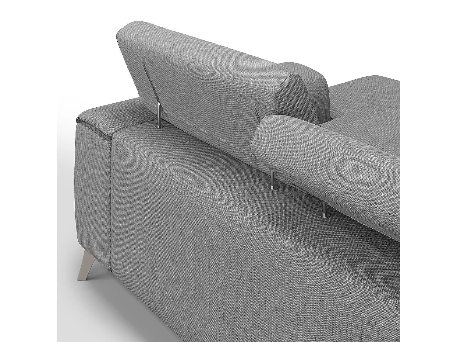 Fusion Ecksofa mit Schiebesitzen aus weichem, abwaschbarem Stoff T05 260 cm rechts grau