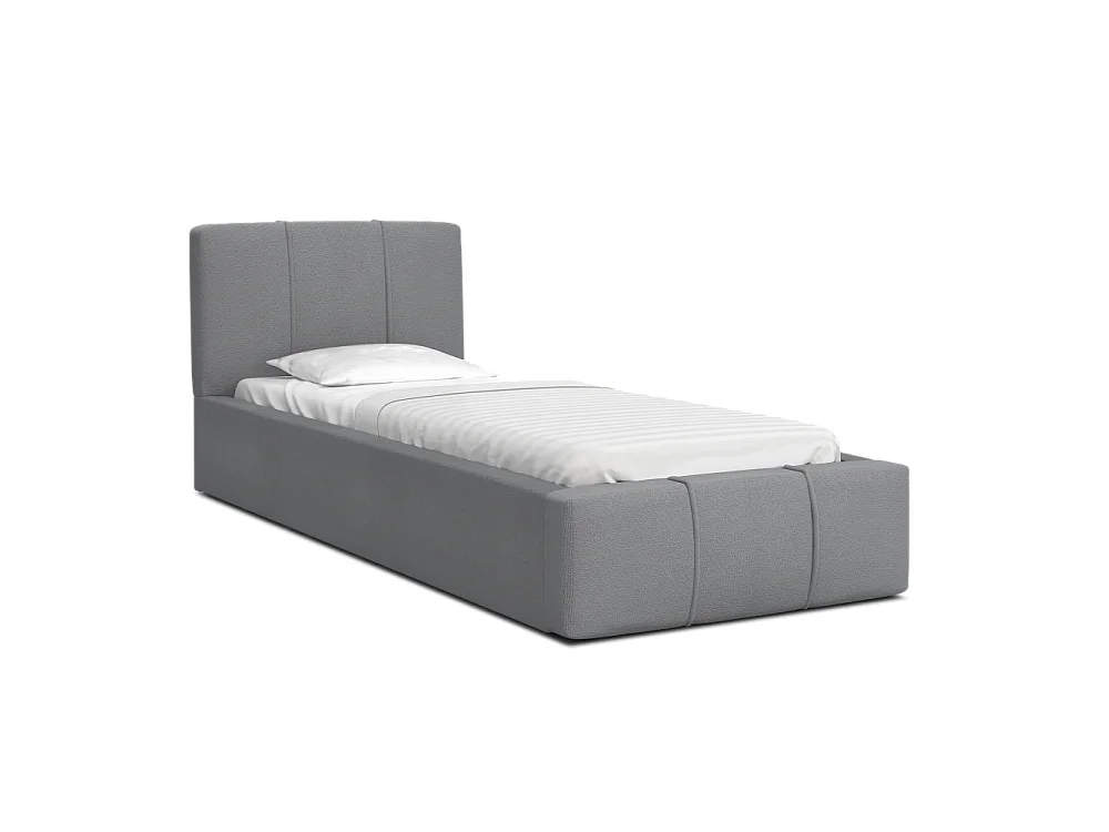 Lit coffre ATLANTA 90 x 200 cm avec sommier à lattes relevable Gris Clair