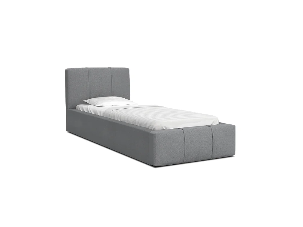 Lit coffre ATLANTA 90 x 200 cm avec sommier à lattes relevable Gris Clair